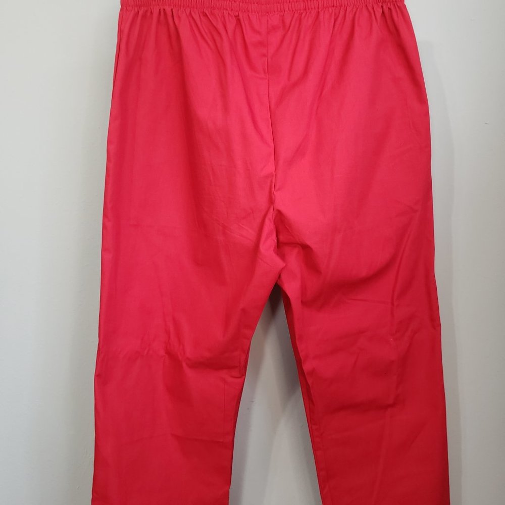 All heart Red Basic Elastic Scrub Pants Size Large - Picture 7 of 10
